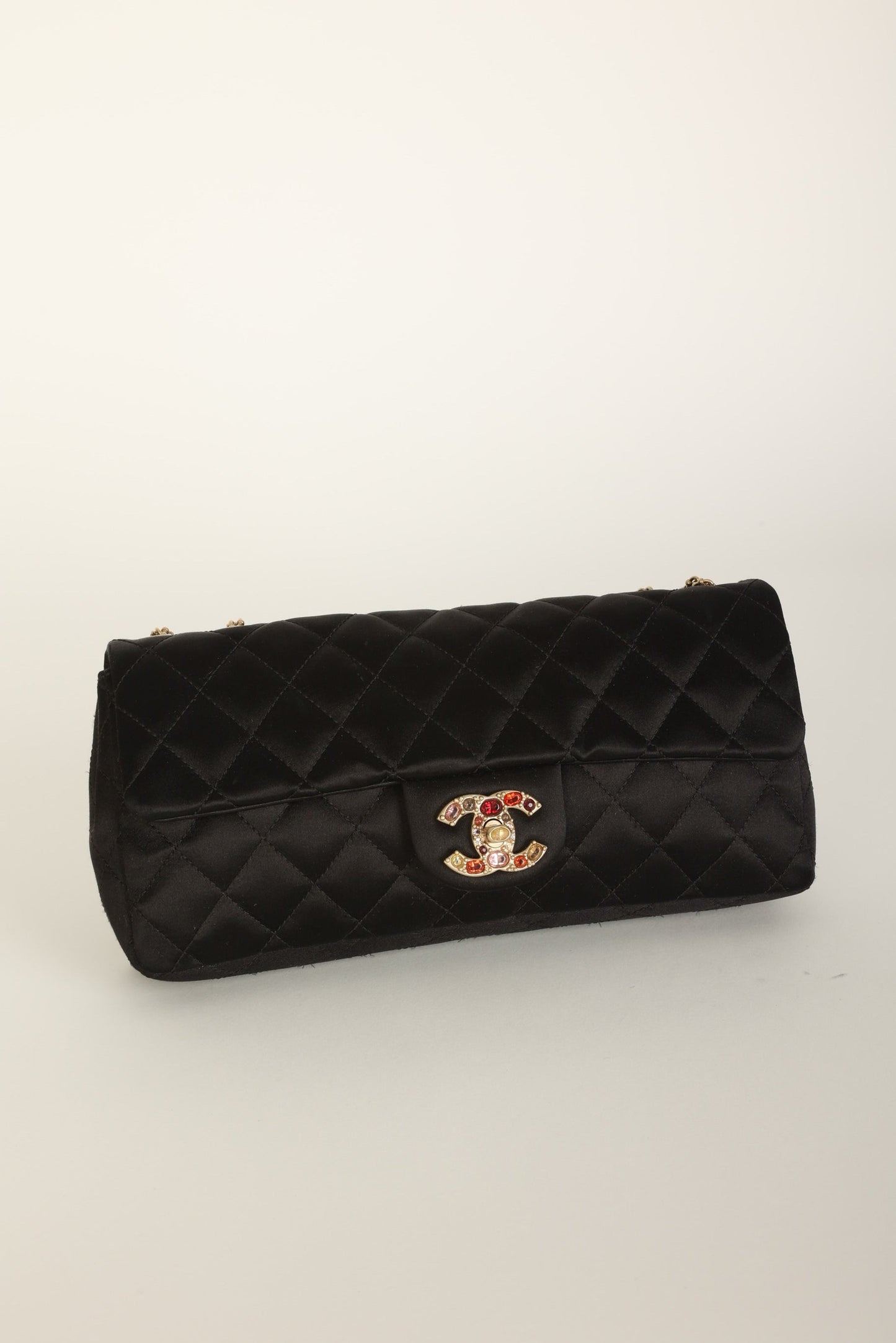 Extremely Rare Chanel 2008 Satin Gemstone East West