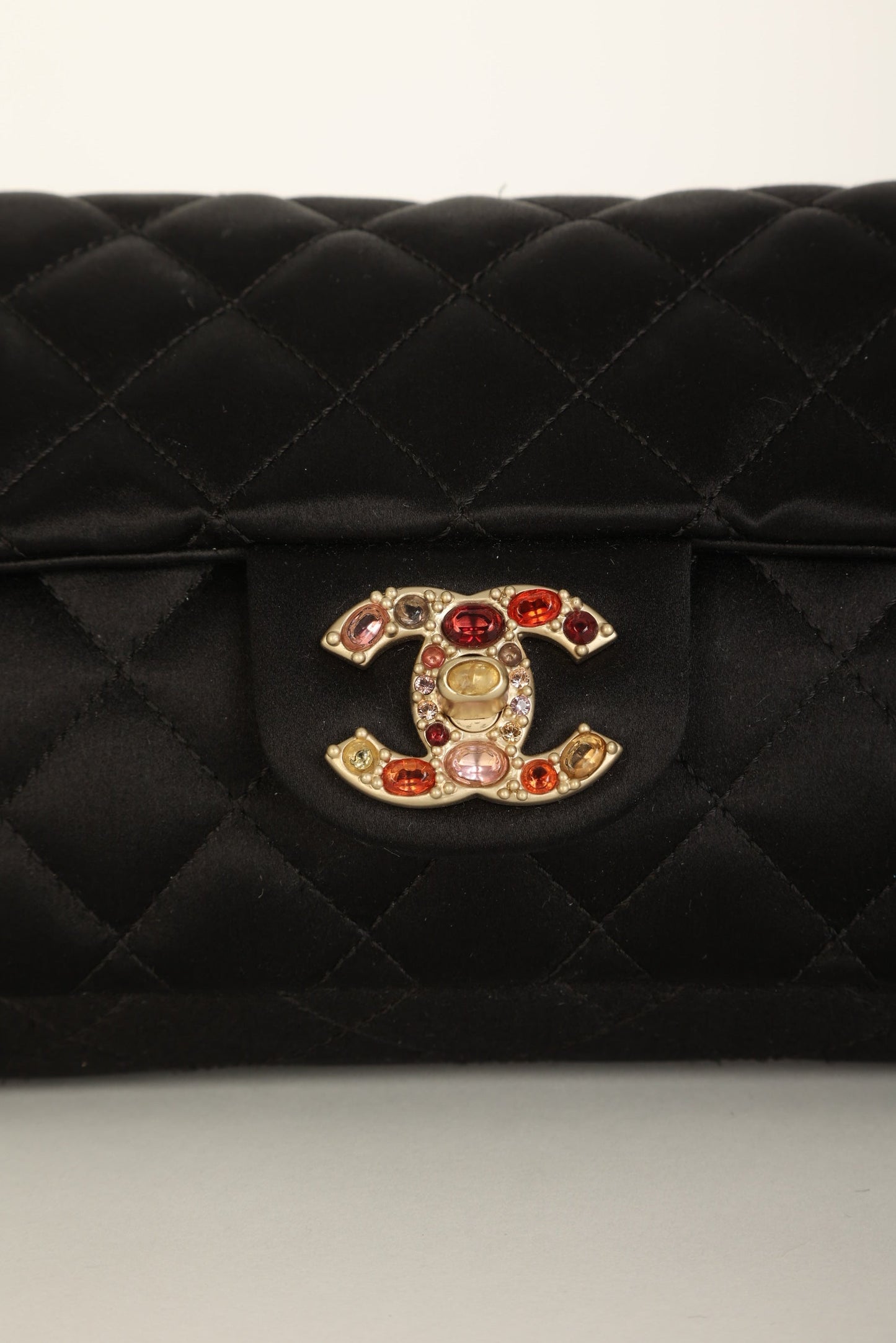 Extremely Rare Chanel 2008 Satin Gemstone East West
