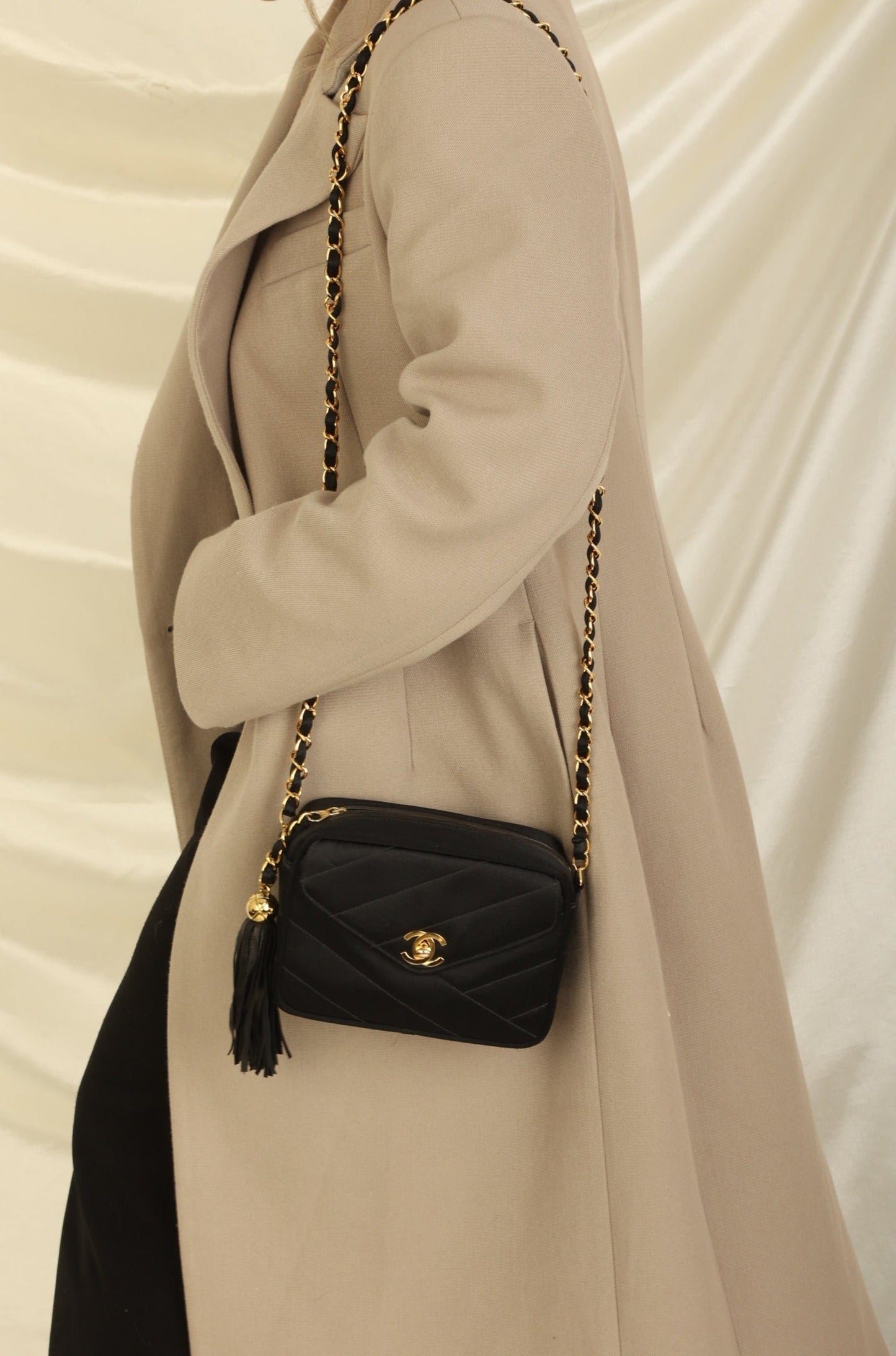 Chanel 1994 Satin Turnlock Mini Camera Bag