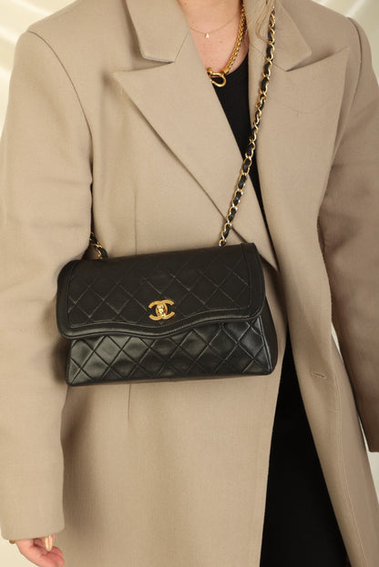 Extremely Rare Chanel 1989 Lambskin Trapezoid Flap with Wallet