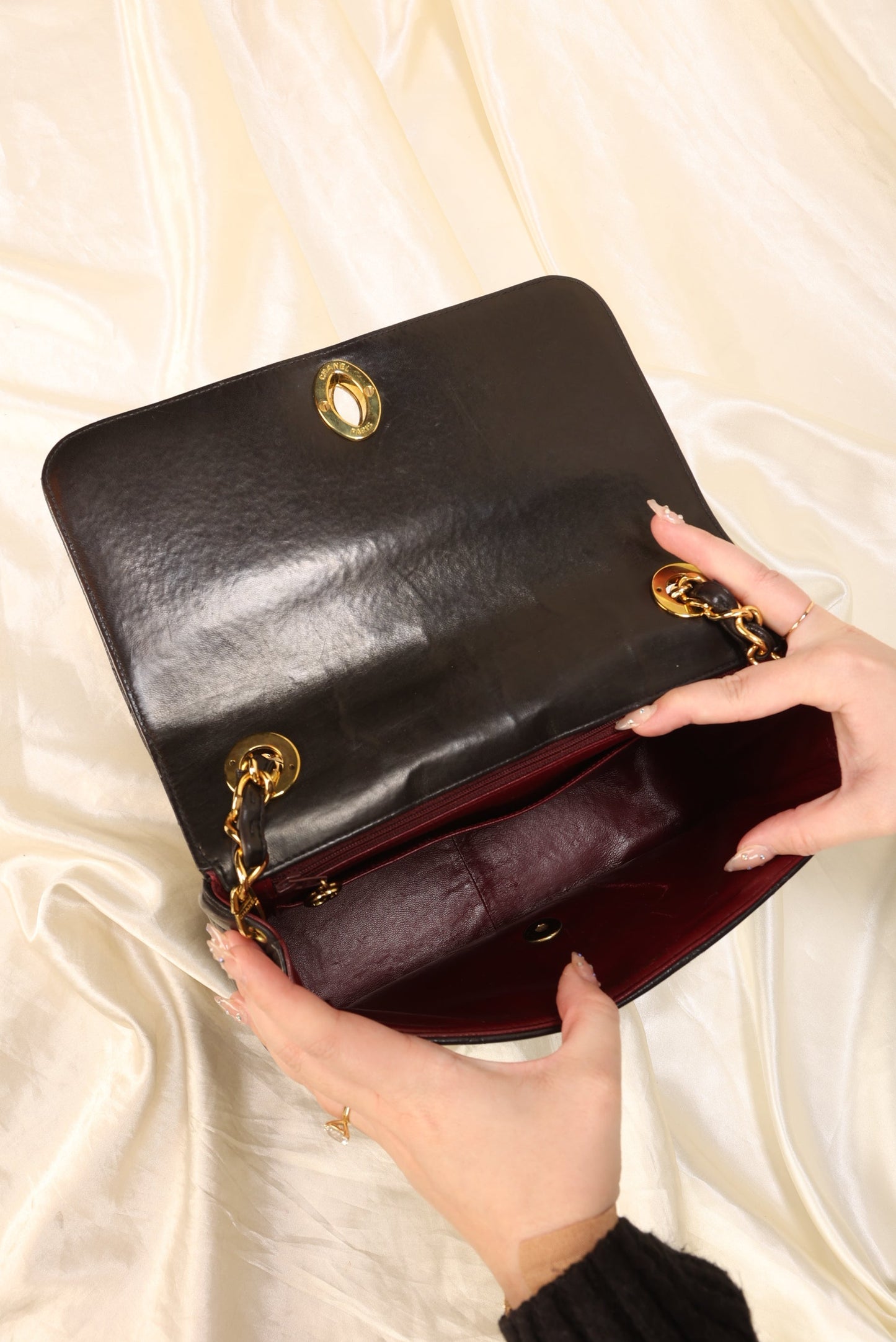 Chanel XL Logo Lambskin Half Flap