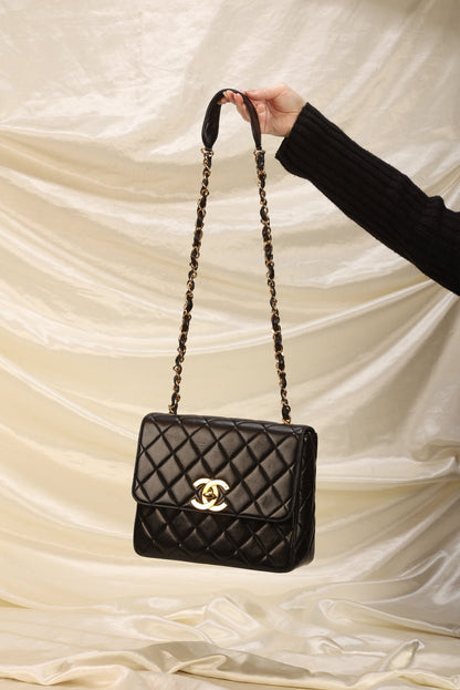 Chanel XL Logo Lambskin Half Flap
