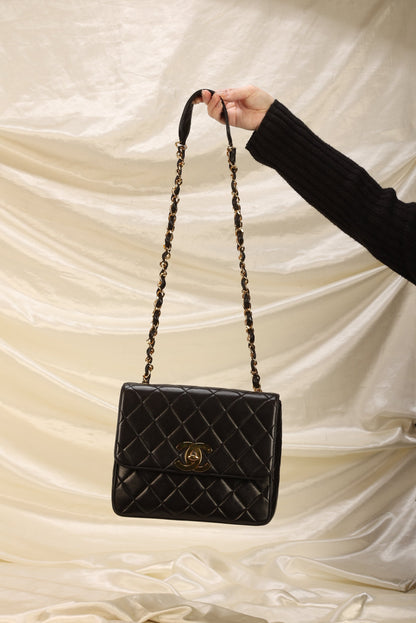 Chanel XL Logo Lambskin Half Flap