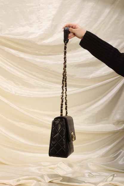 Chanel XL Logo Lambskin Half Flap
