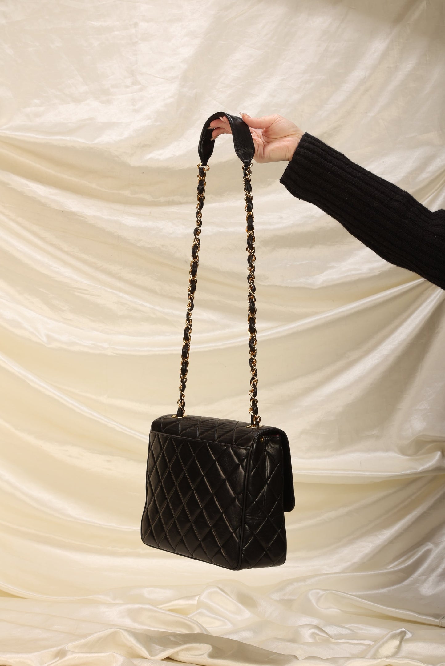 Chanel XL Logo Lambskin Half Flap