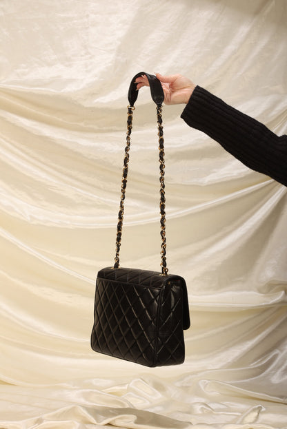 Chanel XL Logo Lambskin Half Flap