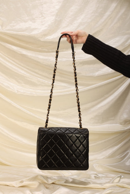 Chanel XL Logo Lambskin Half Flap