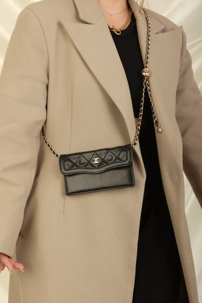 Extremely Rare Chanel 1989 Lambskin Trapezoid Flap with Wallet