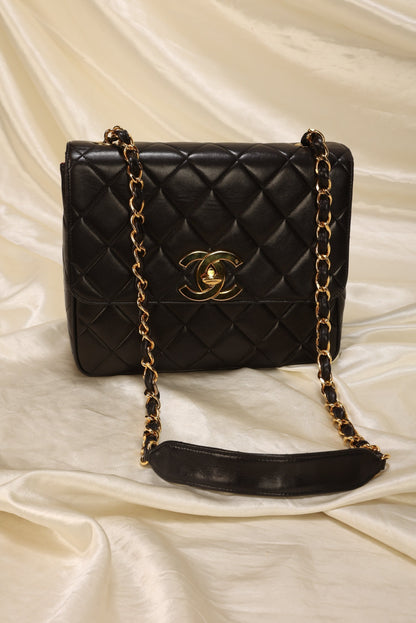 Chanel XL Logo Lambskin Half Flap
