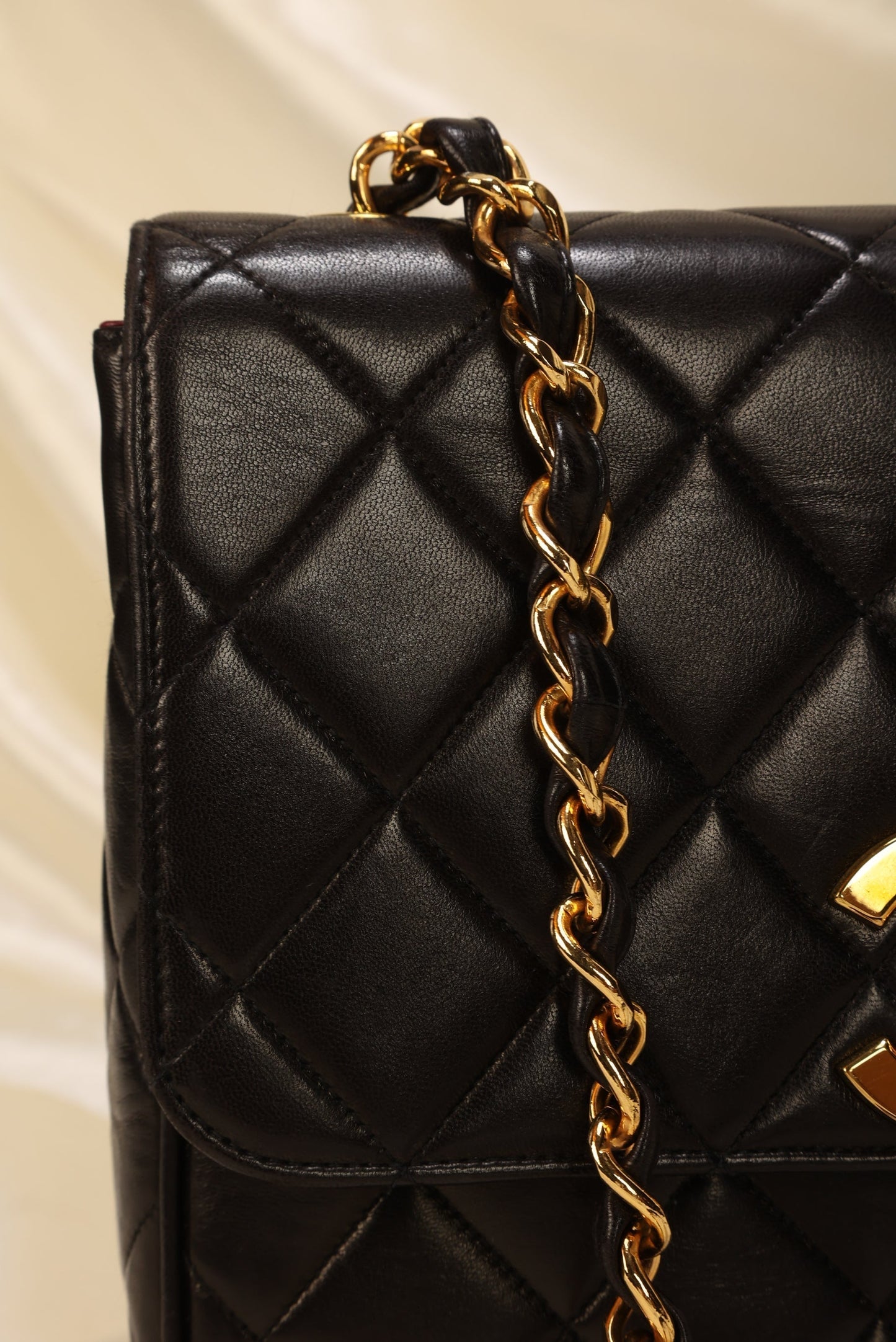 Chanel XL Logo Lambskin Half Flap
