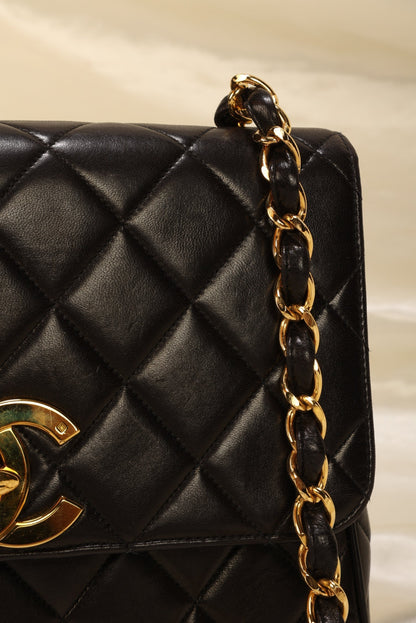 Chanel XL Logo Lambskin Half Flap