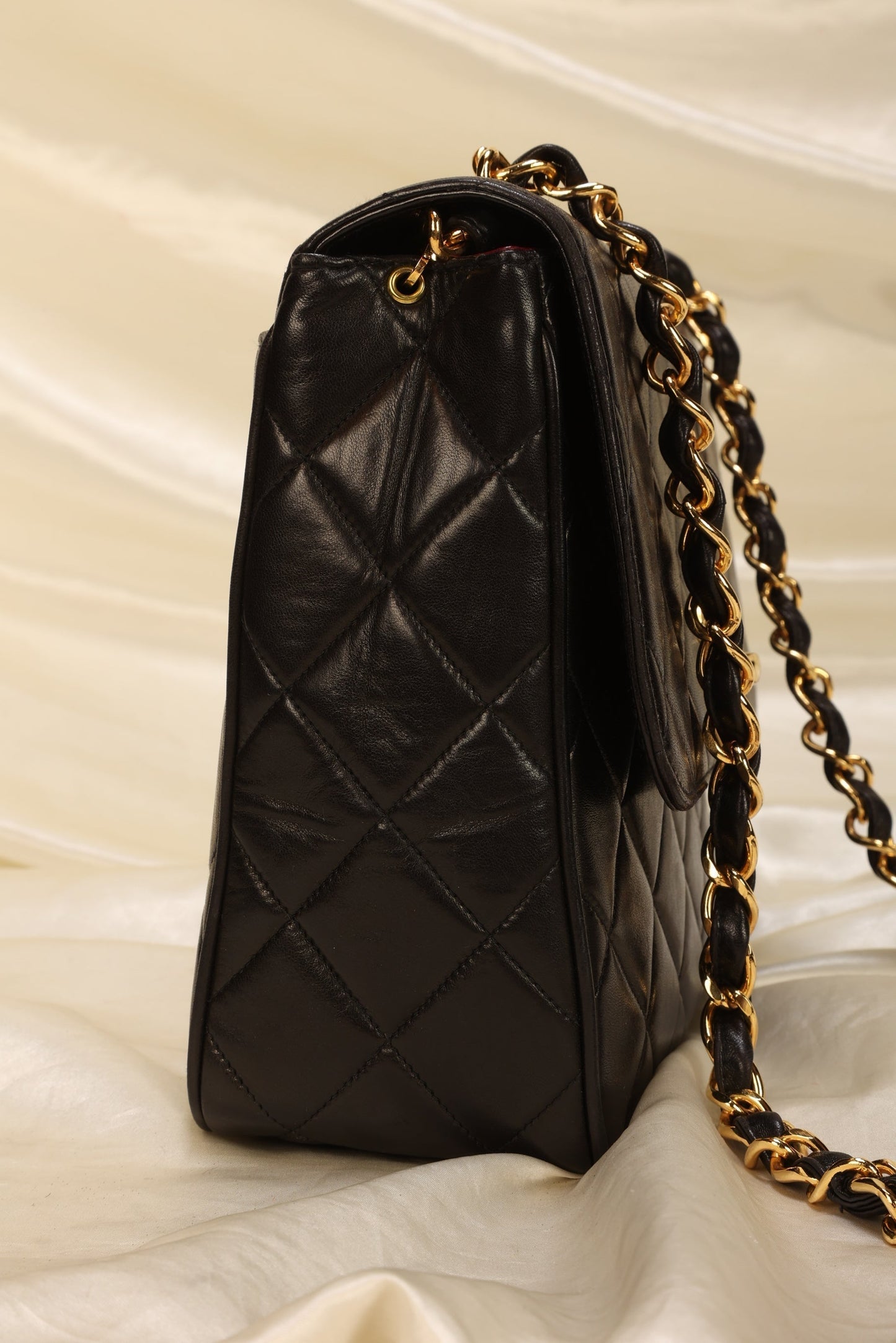 Chanel XL Logo Lambskin Half Flap