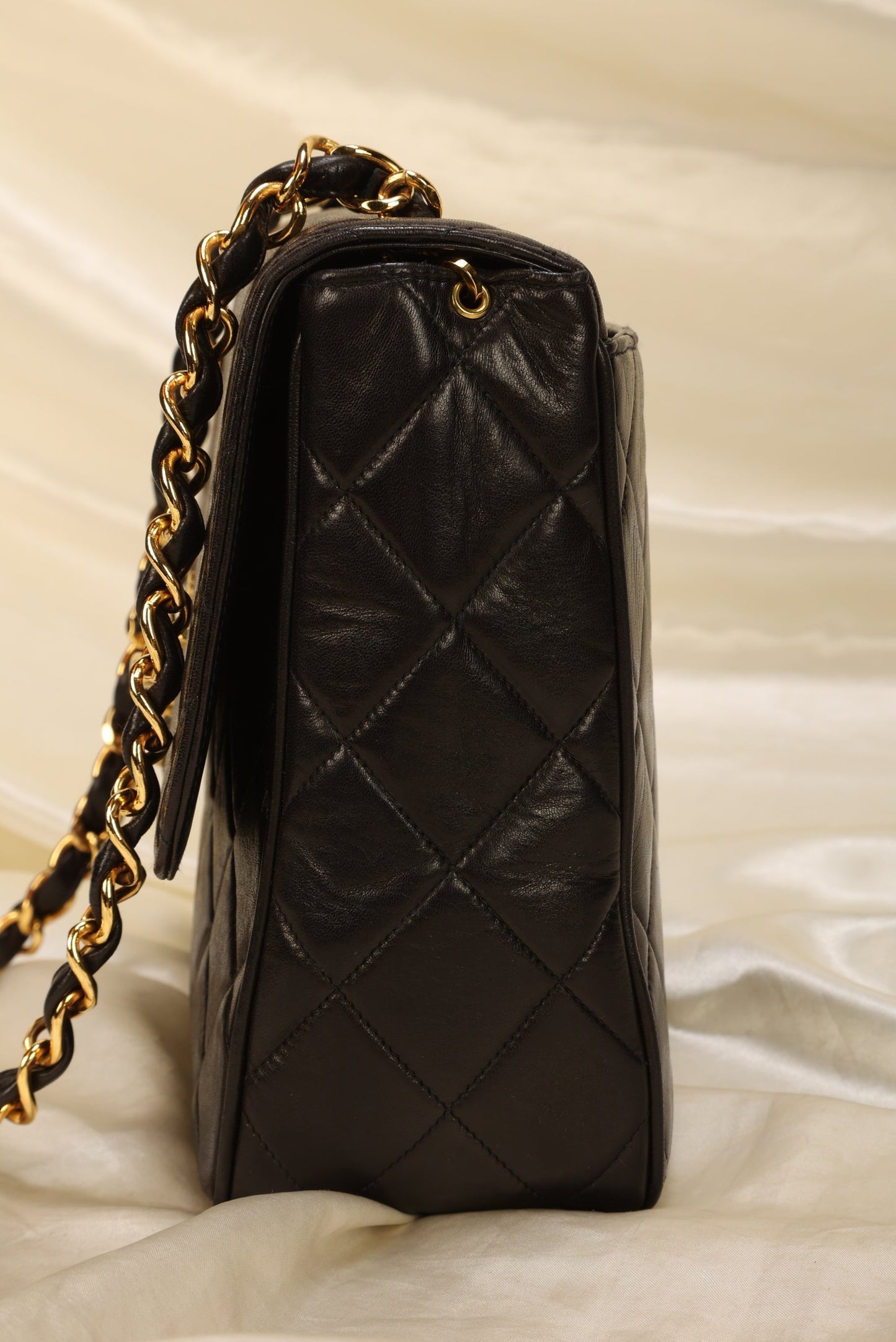Chanel XL Logo Lambskin Half Flap