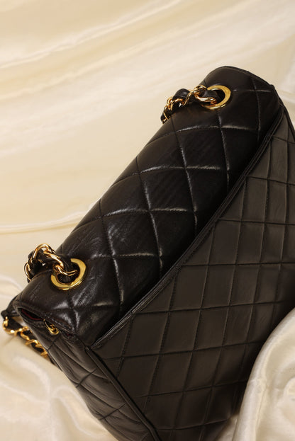 Chanel XL Logo Lambskin Half Flap