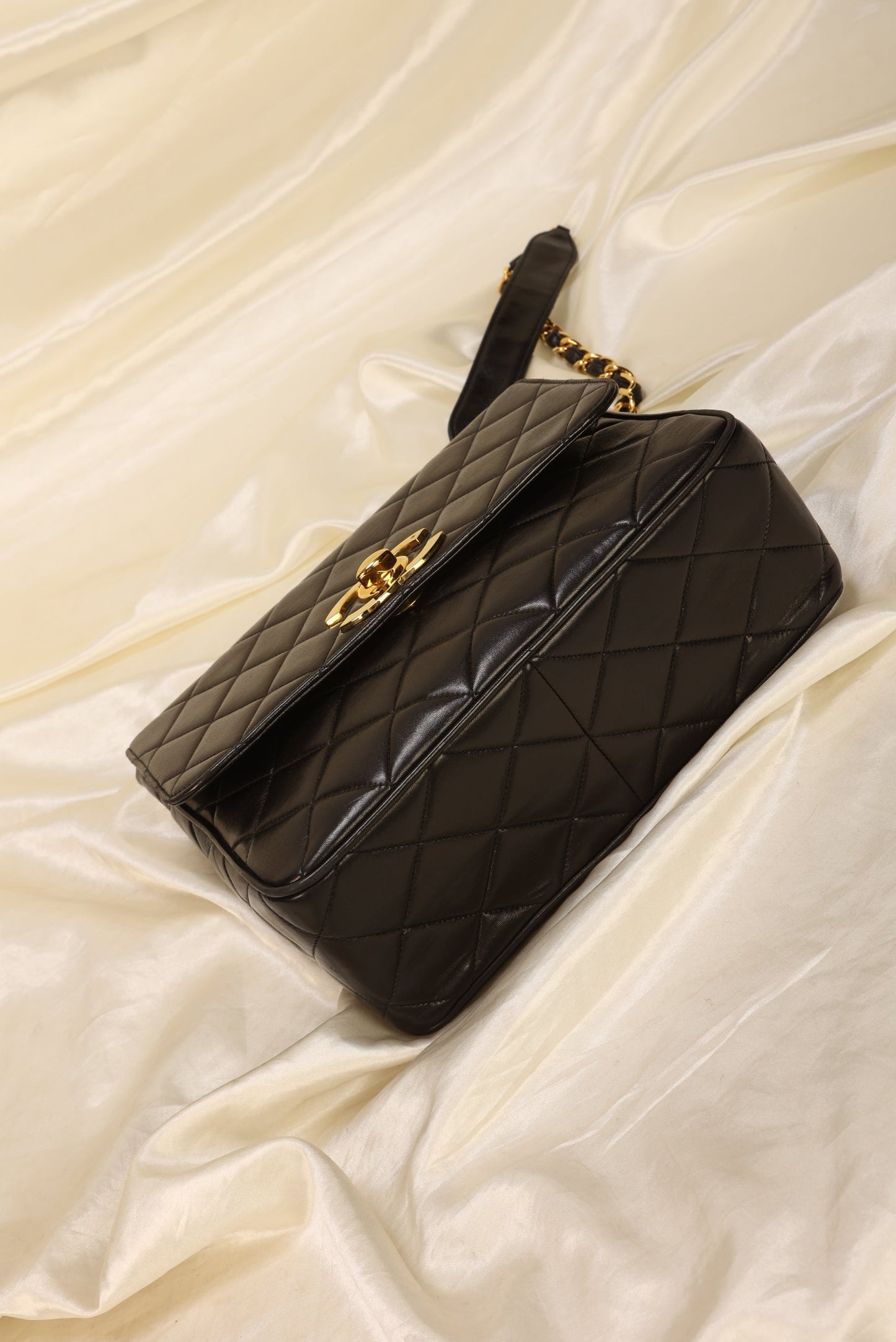 Chanel XL Logo Lambskin Half Flap
