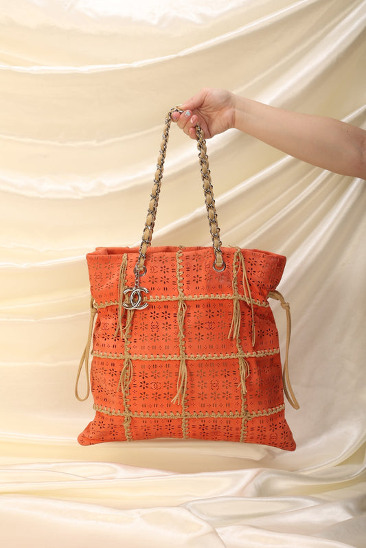 Extremely Rare Chanel Suede Fringe Tote