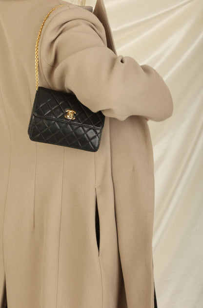 Extremely Rare Chanel 1991 Lambskin Mini Chain Flap