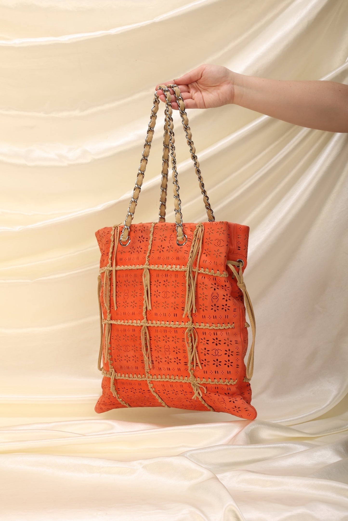 Extremely Rare Chanel Suede Fringe Tote