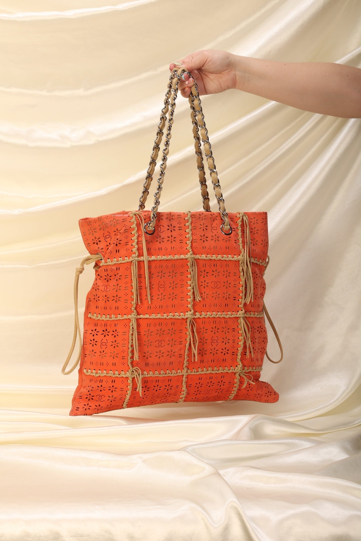 Extremely Rare Chanel Suede Fringe Tote