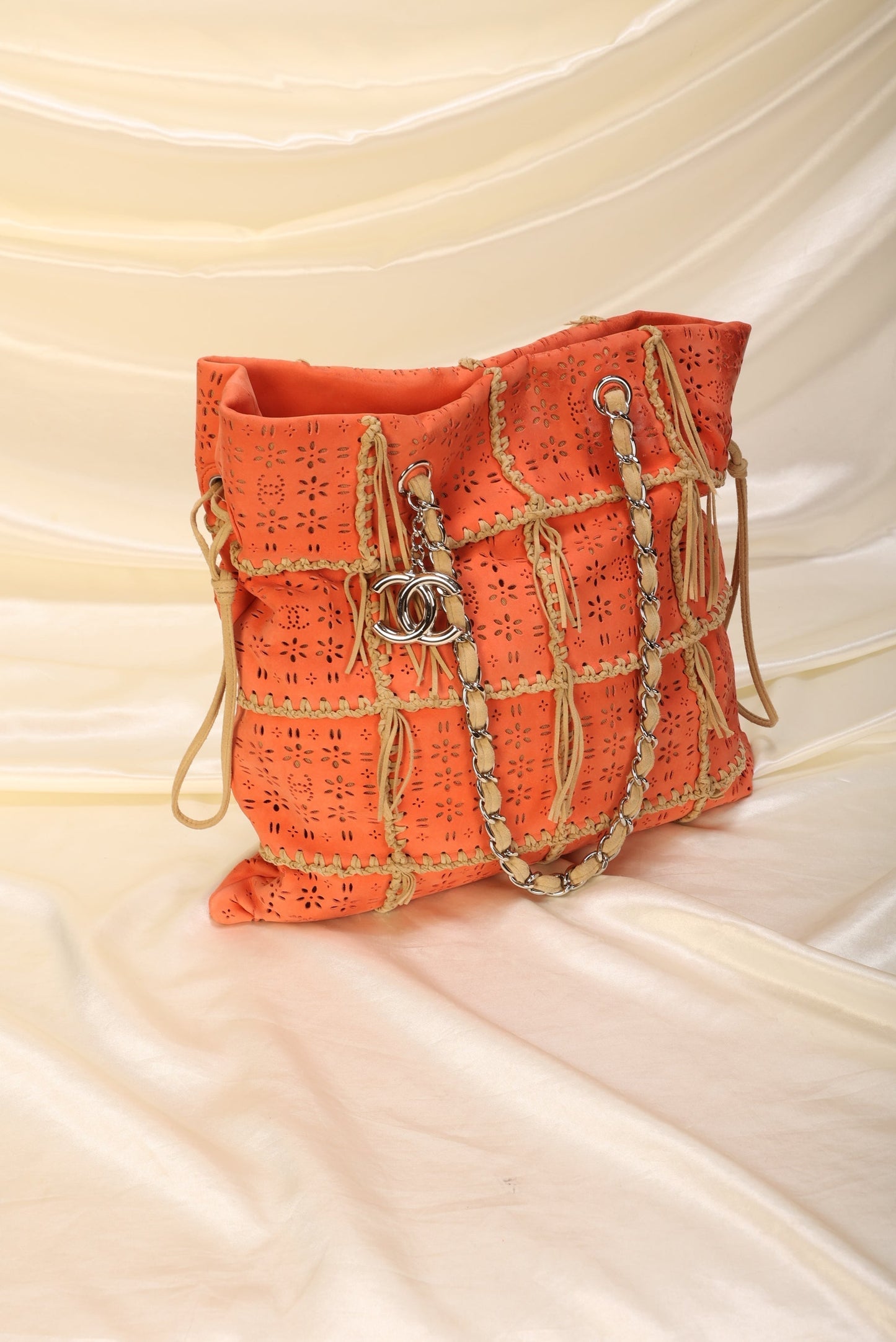 Extremely Rare Chanel Suede Fringe Tote