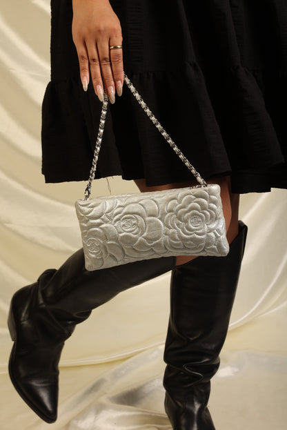 Chanel Metallic Camellia Pochette