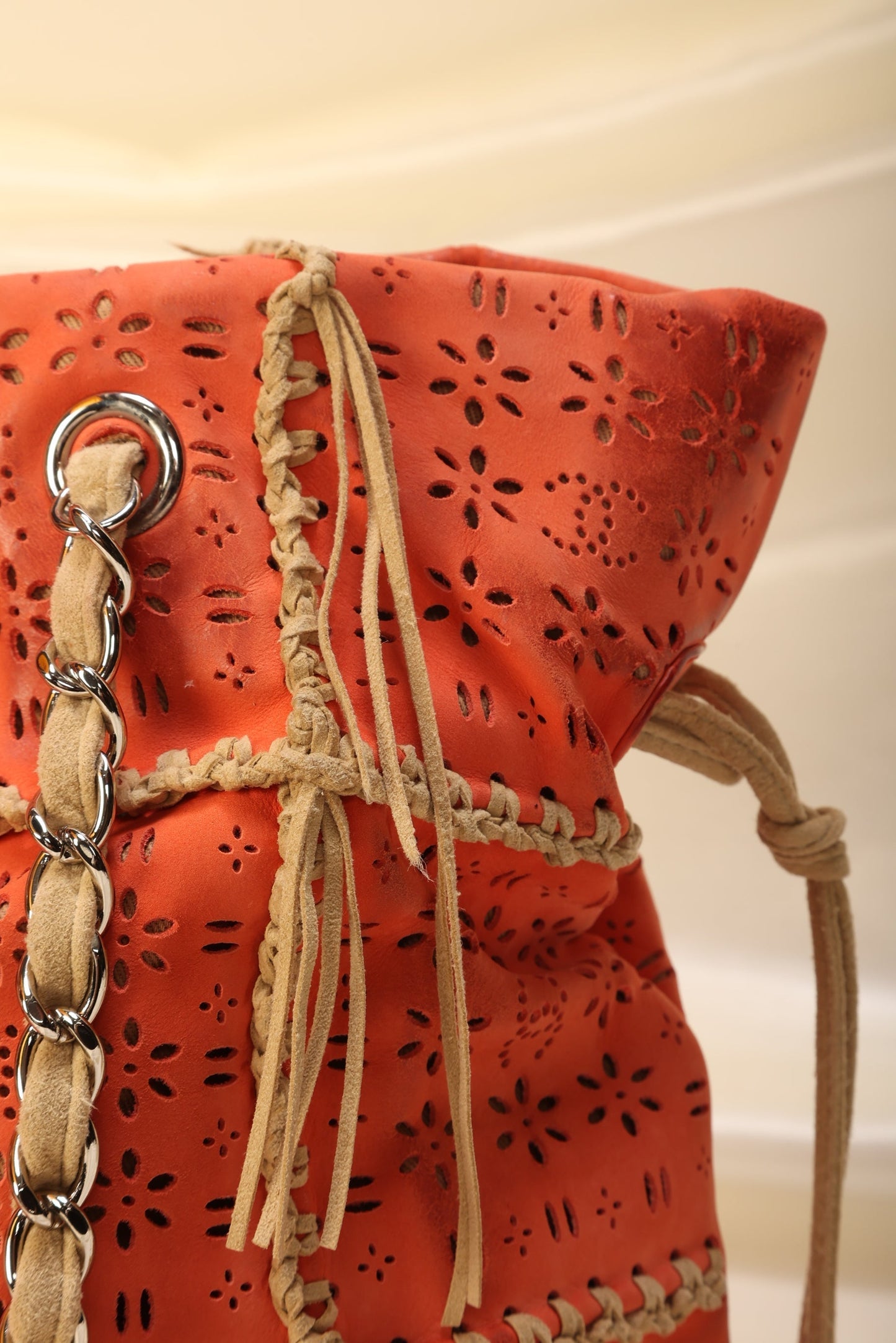 Extremely Rare Chanel Suede Fringe Tote
