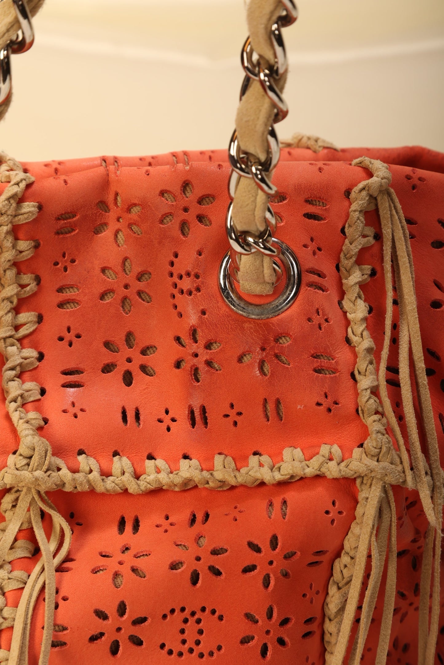 Extremely Rare Chanel Suede Fringe Tote