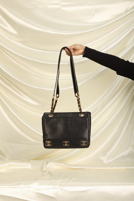 Chanel Caviar Mini Logo Tote