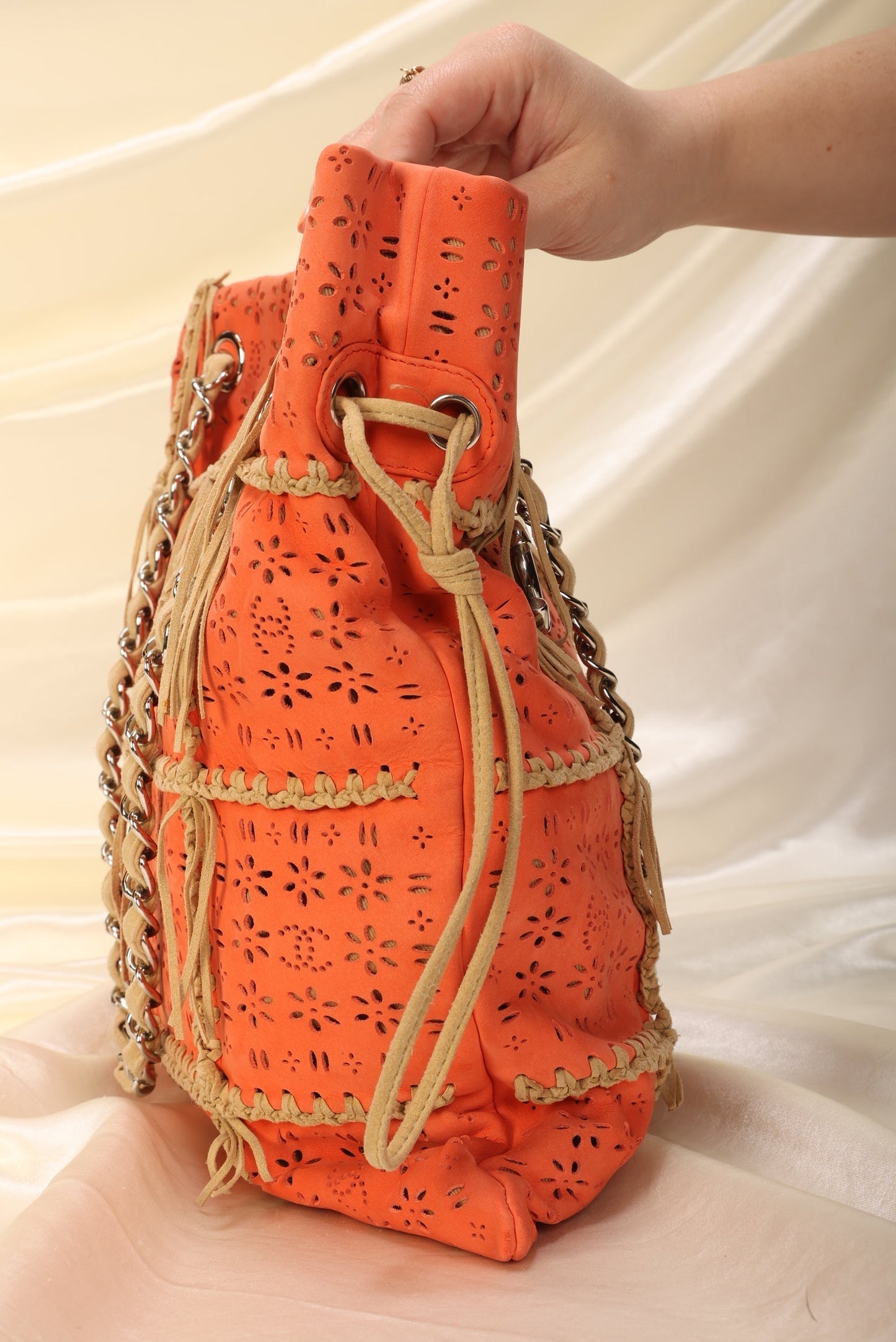 Extremely Rare Chanel Suede Fringe Tote