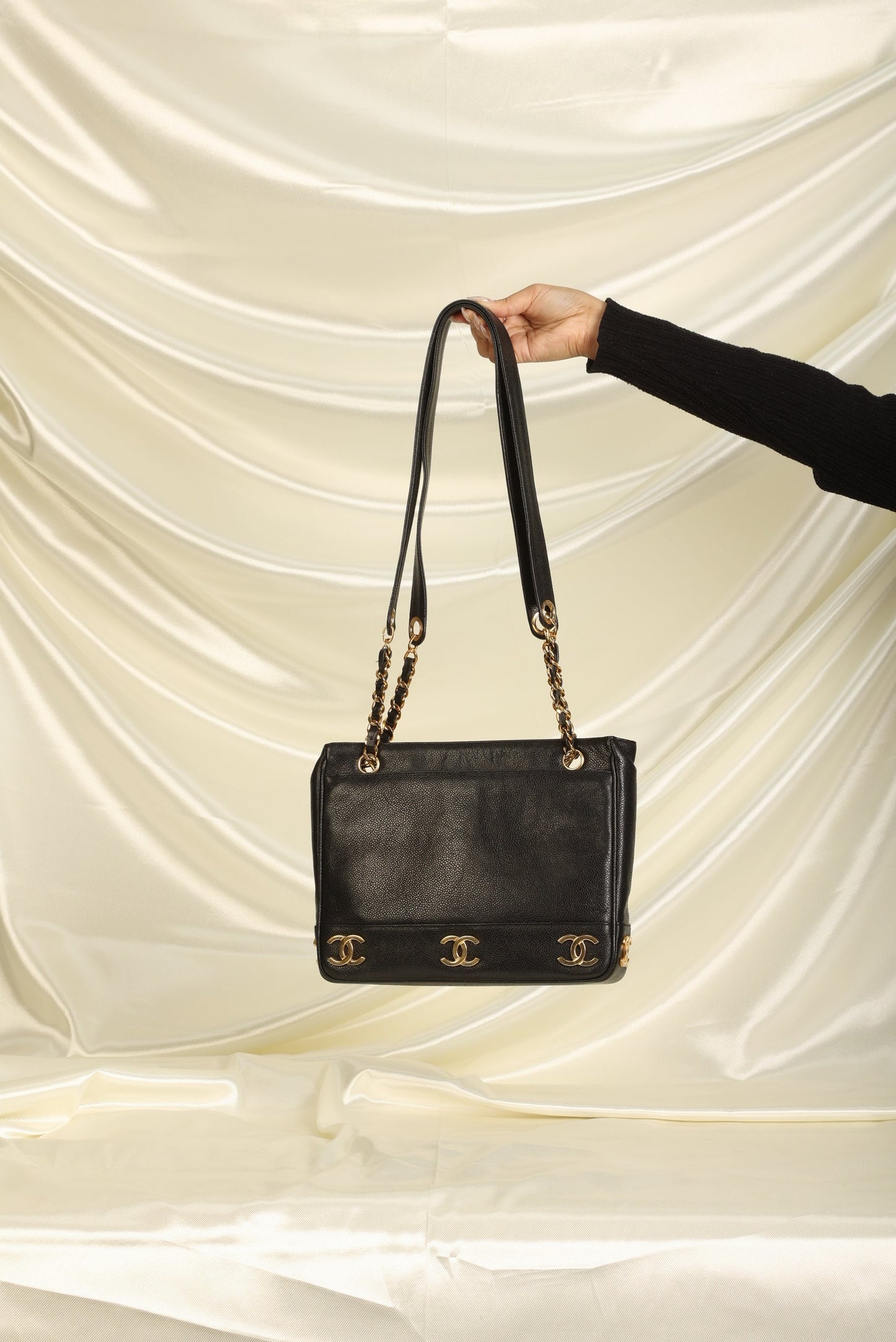Chanel Caviar Mini Logo Tote