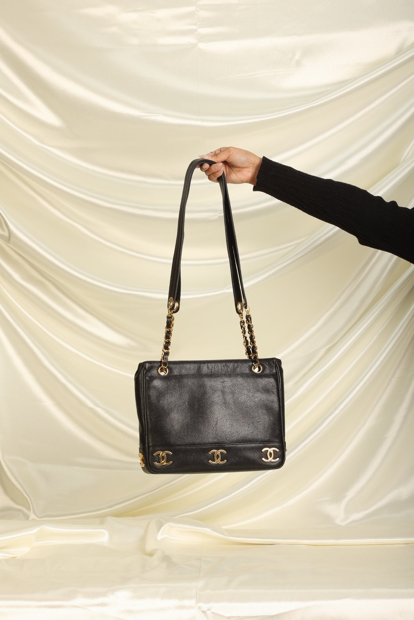 Chanel Caviar Mini Logo Tote