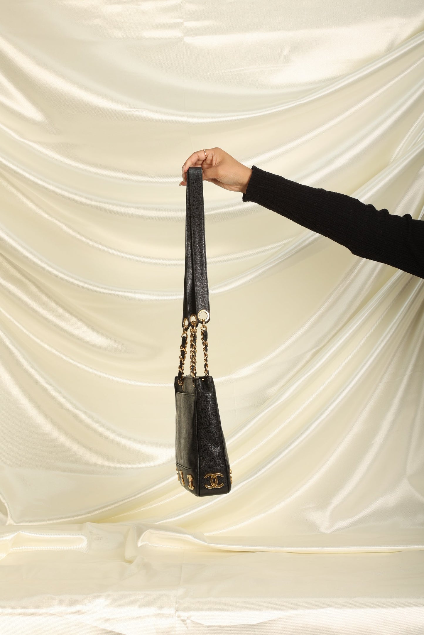 Chanel Caviar Mini Logo Tote