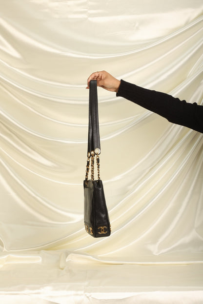 Chanel Caviar Mini Logo Tote