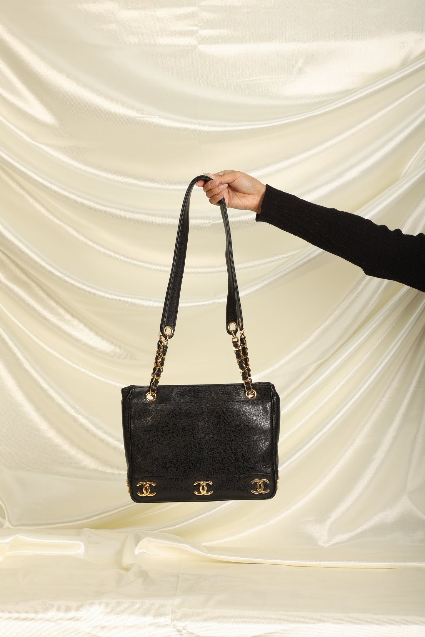 Chanel Caviar Mini Logo Tote