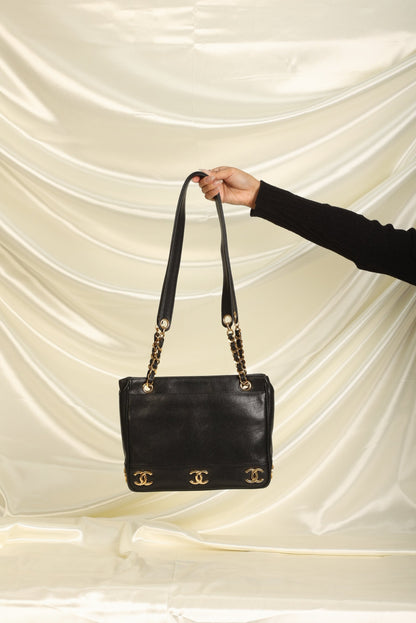 Chanel Caviar Mini Logo Tote