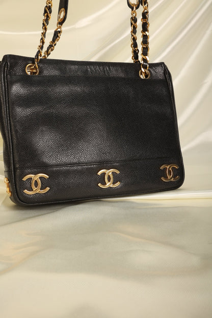 Chanel Caviar Mini Logo Tote