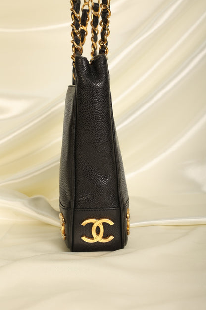 Chanel Caviar Mini Logo Tote