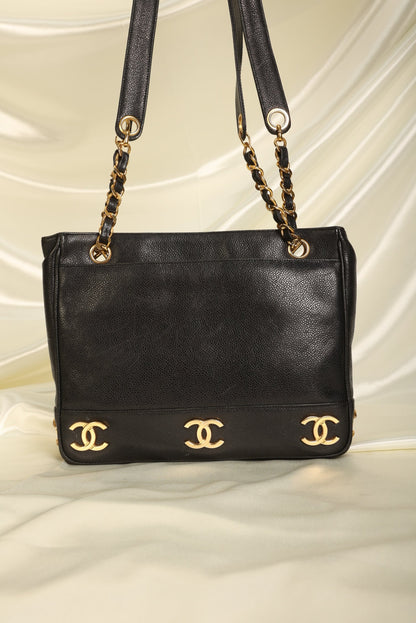 Chanel Caviar Mini Logo Tote
