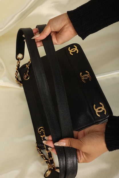 Chanel Caviar Mini Logo Tote