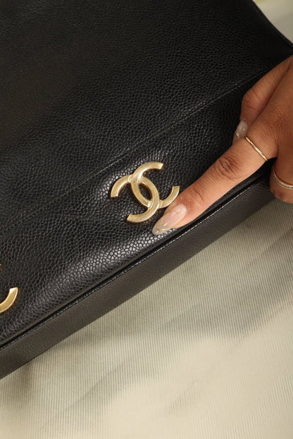 Chanel Caviar Mini Logo Tote