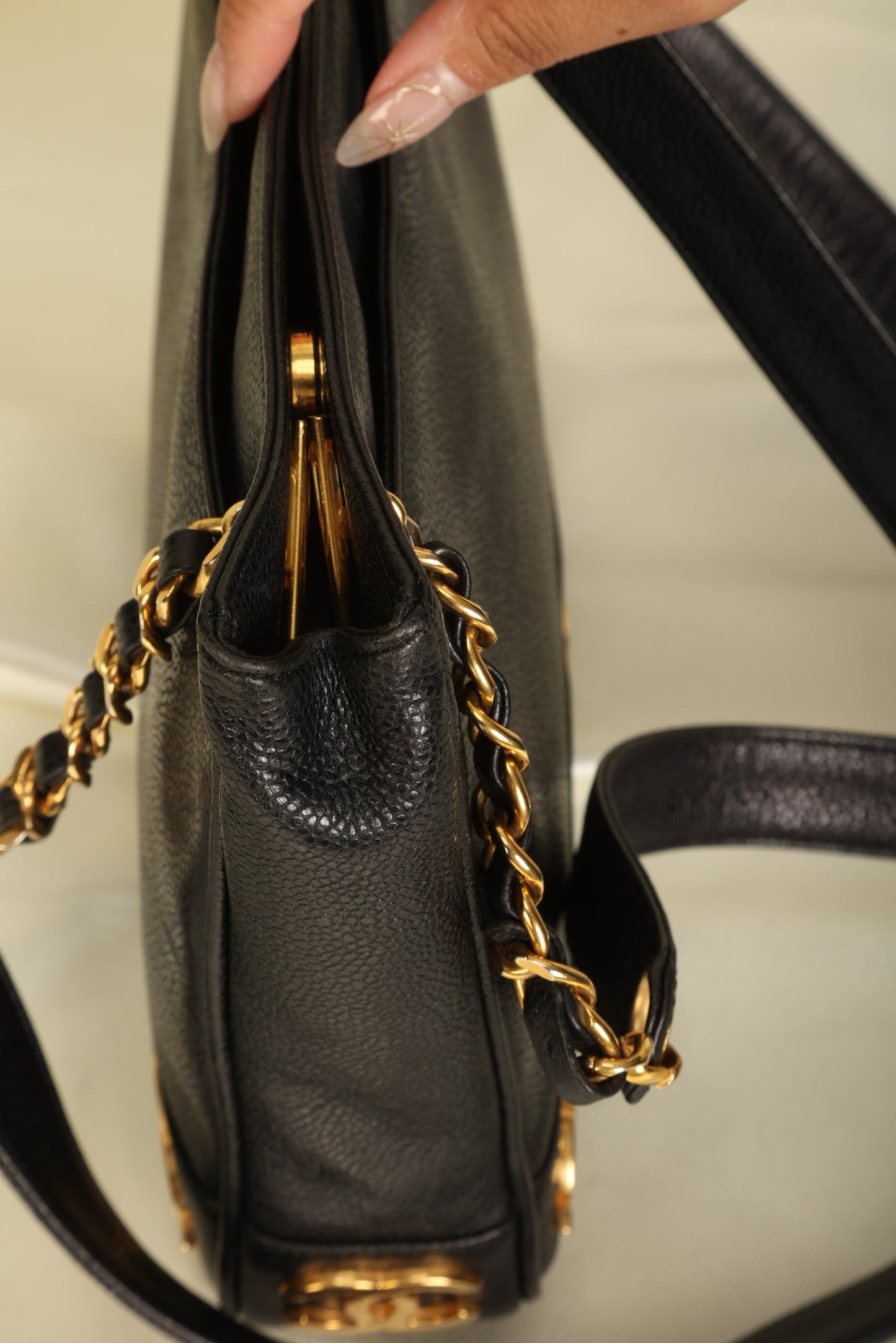 Chanel Caviar Mini Logo Tote