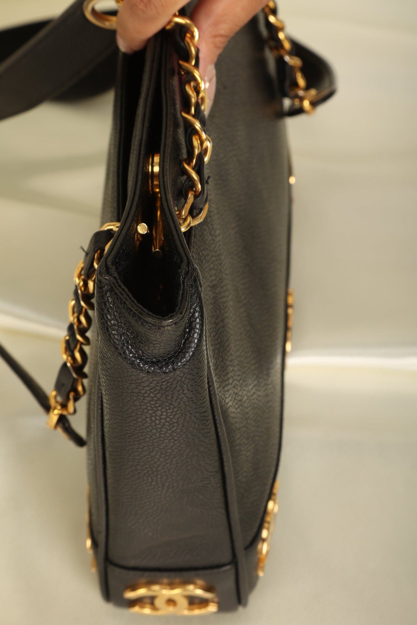 Chanel Caviar Mini Logo Tote
