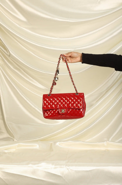 Extremely Rare Chanel Patent Charm Flap Bag