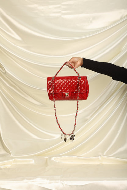Extremely Rare Chanel Patent Charm Flap Bag