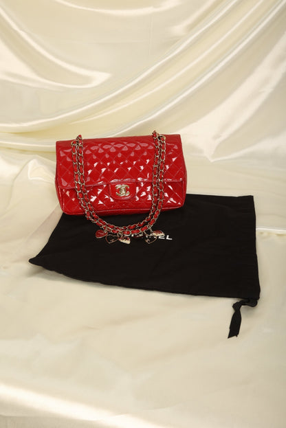 Extremely Rare Chanel Patent Charm Flap Bag