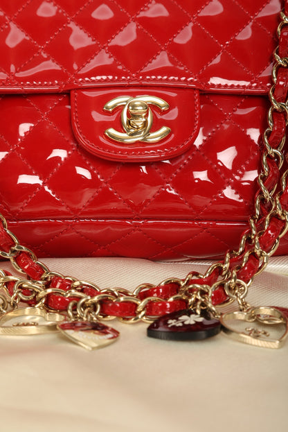 Extremely Rare Chanel Patent Charm Flap Bag