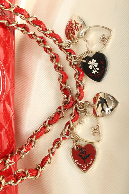 Extremely Rare Chanel Patent Charm Flap Bag