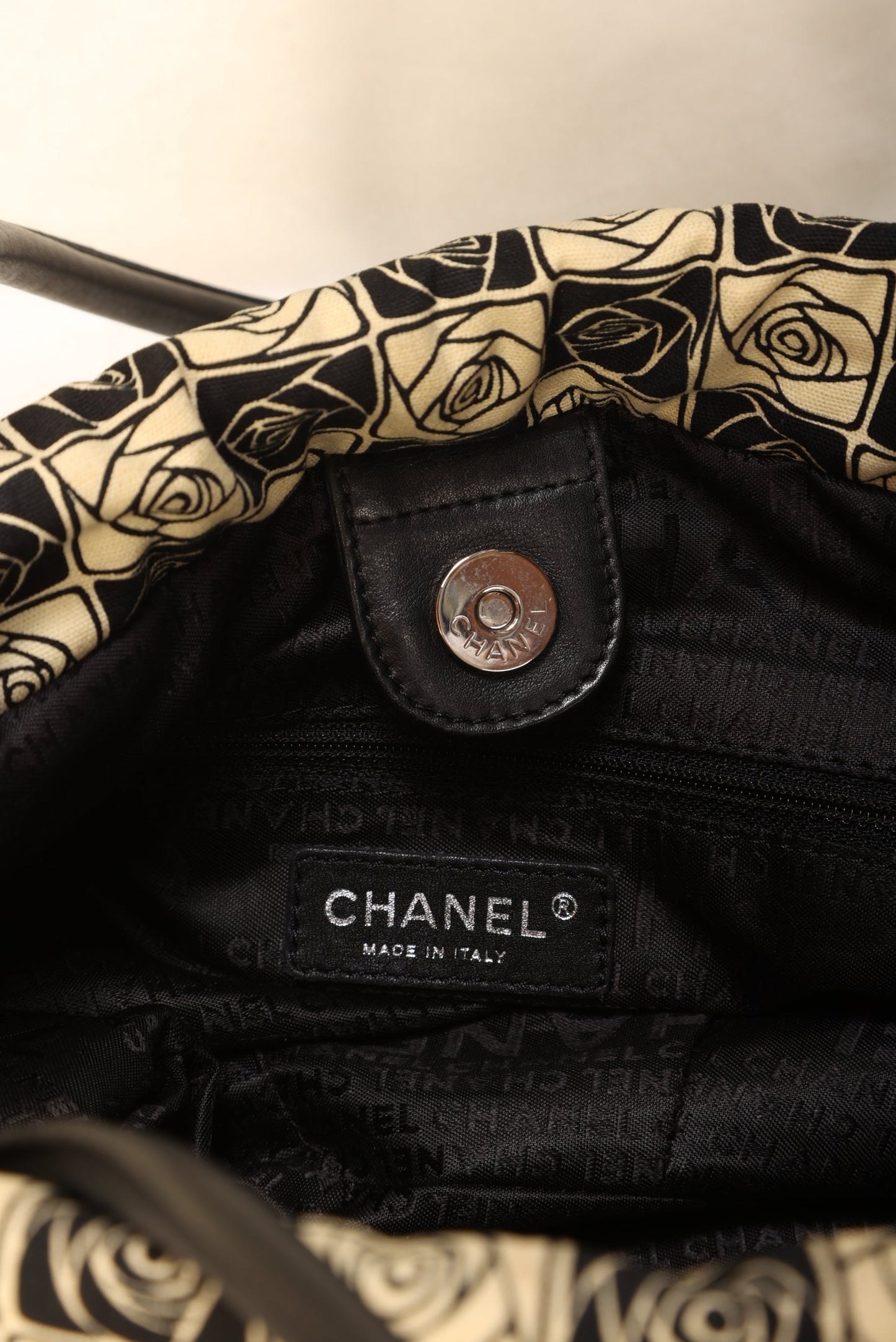 Chanel Canvas Camellia Tote