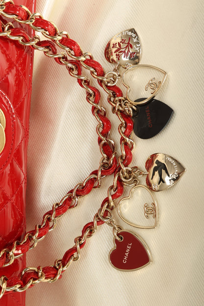 Extremely Rare Chanel Patent Charm Flap Bag