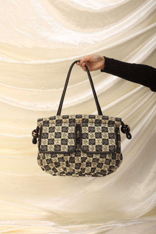 Chanel Canvas Camellia Tote